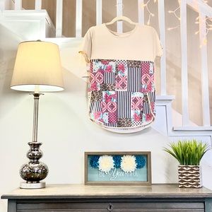 Just arrived! Leopard color block t-shirt!